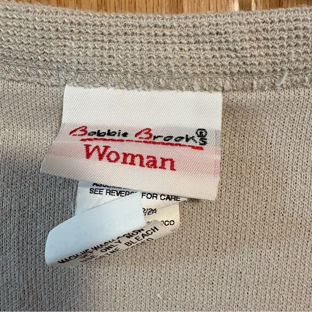Vtg Bobbie Brooks Lightweight Knit V-Neck Cardigan Sweater Women’s 22/24 Beige